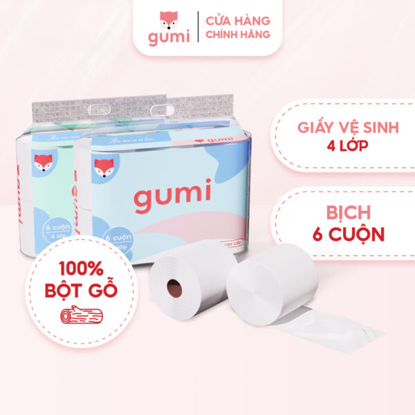 Giấy vệ sinh cuộn 4 lớp bịch 6 cuộn