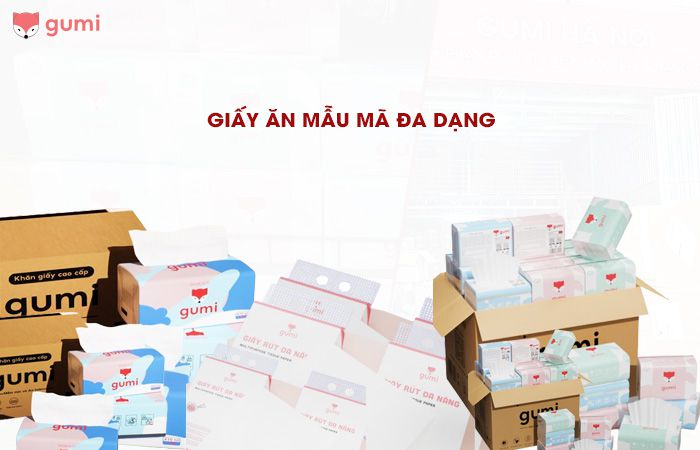 Giấy ăn Gumi mẫu mã đa dạng