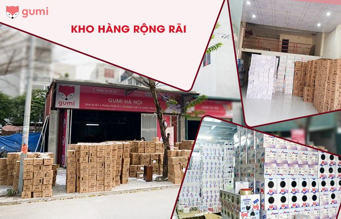 Tổng kho buôn giấy ăn với diện tích rộng rãi