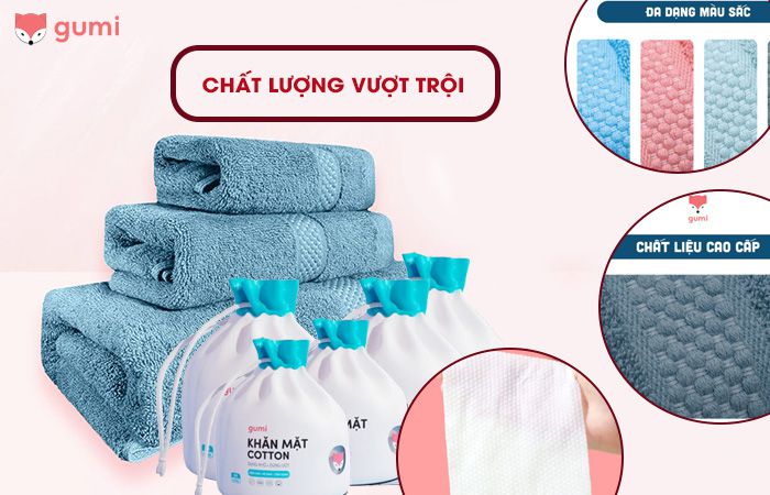 Bán buôn khăn mặt Gumi với chất lượng đảm bảo - an toàn