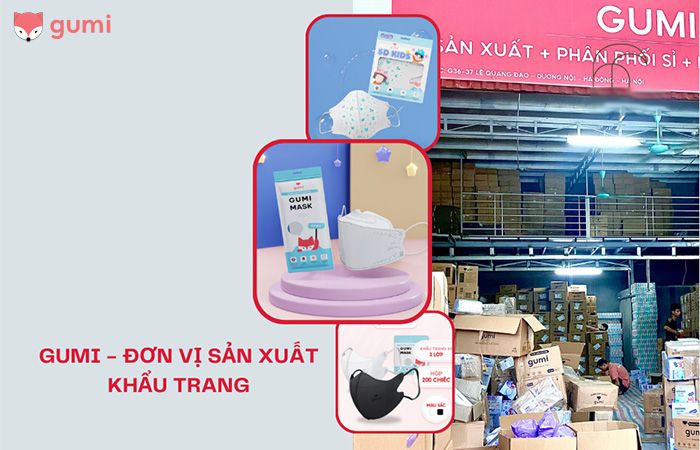 Gumi đơn vị sản xuất khẩu trang uy tín